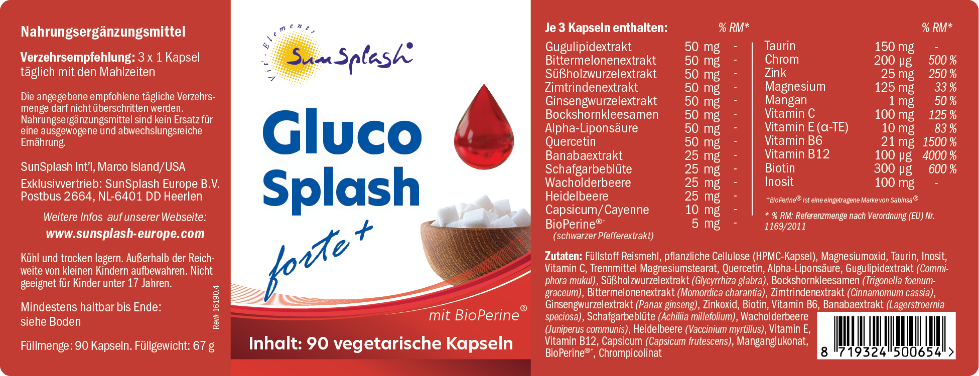 Gluco Splash forte plus  (90 Kaps.) - 30% Rabatt solange der Vorrat reicht - MDH 2/2023
