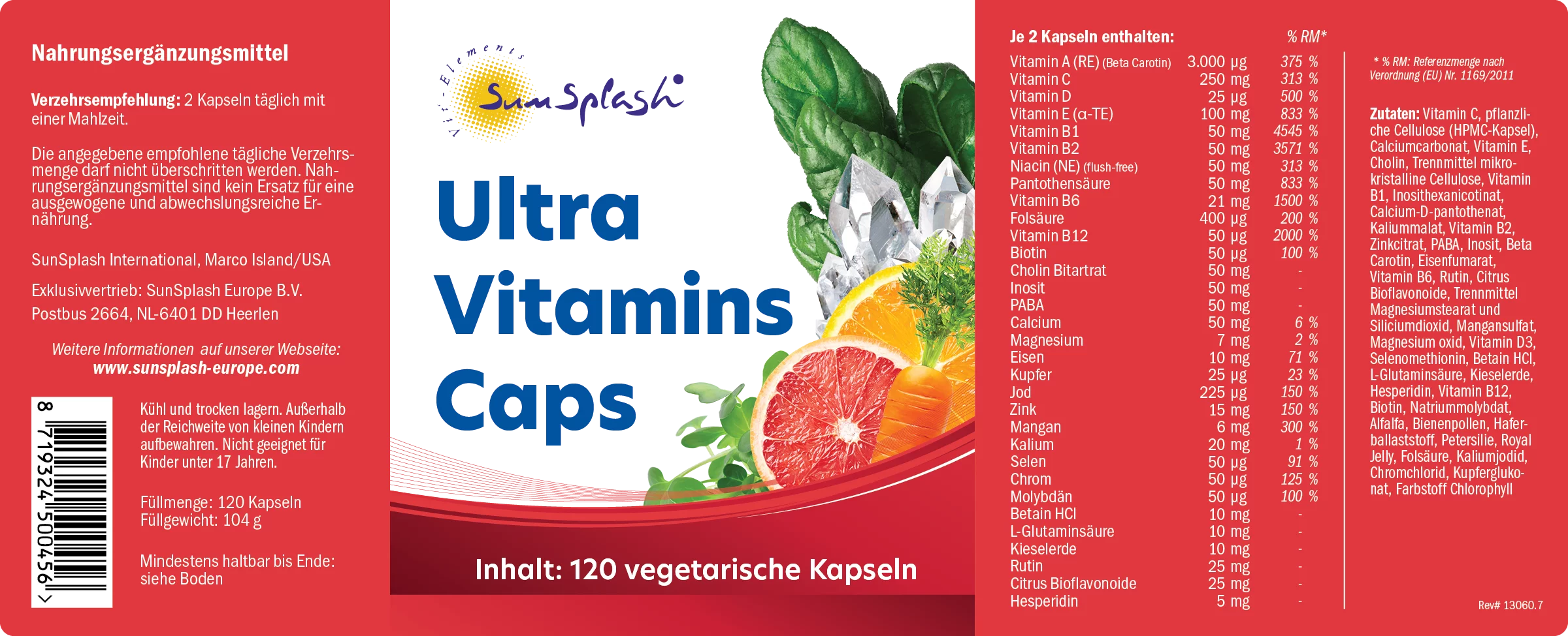 Ultra Vitamins Caps  (120 veg. Kaps.)
